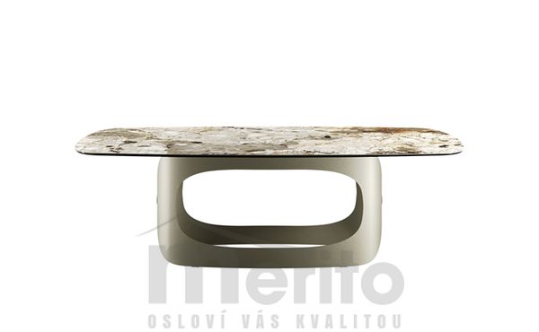 POLIFEMO dizajnový pevný zaoblený stôl ceramika