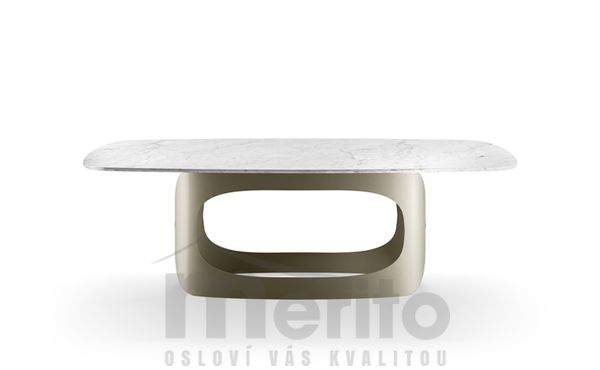 POLIFEMO dizajnový pevný zaoblený stôl mramor